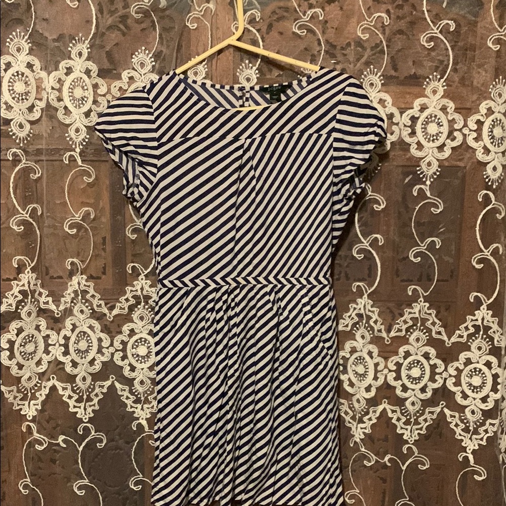 J.‎ Crew Black and White Flutter Sleeve Sundress